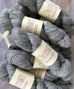 Sustainable natural colored organic handspun light grey 100%  Baby/Royal alpaca yarn