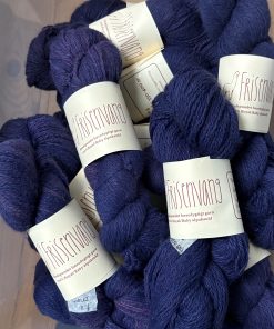 Garn uld - Håndspundet blåbærfarvet 100% royal/baby alpaca