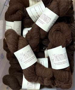 Sustainable natural colored organic handspun dark coffee brown 100%  Baby/Royal alpaca yarn