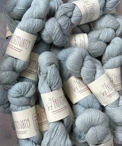 Sustainable organic handspun light dusty blue 100%  alpaca yarn