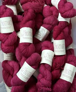 Sustainable plant-dyed handspun cherry red 100%  Baby/Royal alpaca yarn